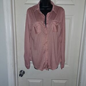 Love potion polka Dot button Up Blouse size large 5/$25
